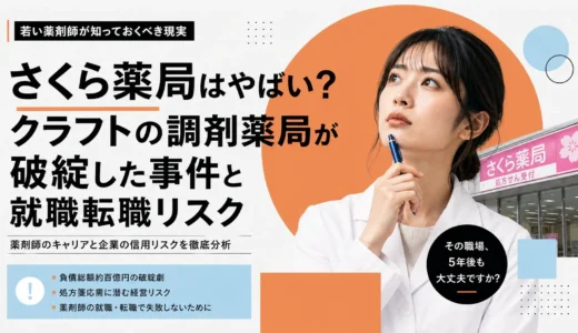さくら薬局はやばい？クラフトの調剤薬局が破綻した事件と就職転職リスク